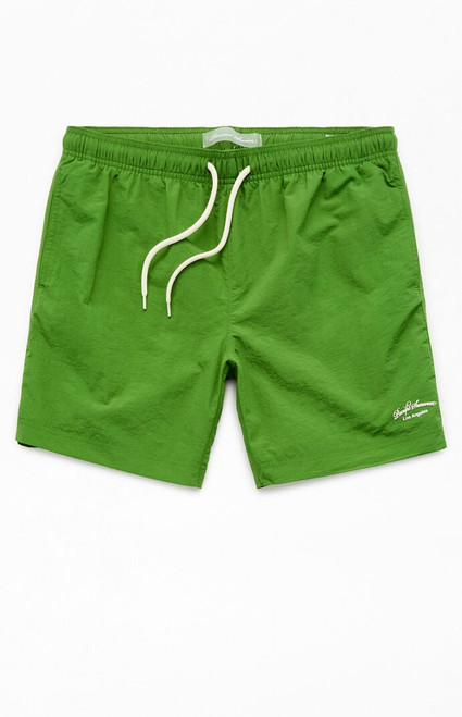 Pacsun Men's Green Solid Collegiate 6.5" Swim Trunks - 0150609530026