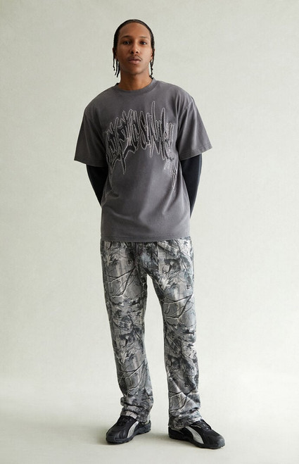 Pacsun Men's Gray Camo Straight Leg Sweatpants - 0133522800065