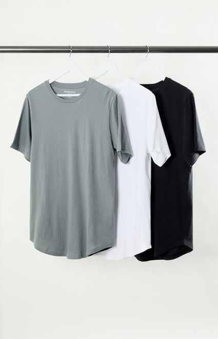 PS Basics Men's 3 Pack Solid Color Scallop T-Shirts - 0120468680594