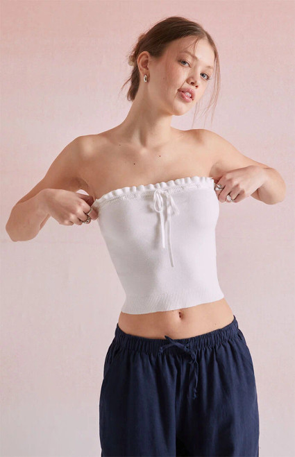 Beverly and Beck Women's Ruffle Edge Tube Top - 0740609850015