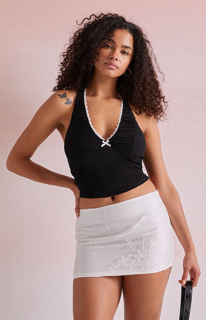 Beverly and Beck Women's Embroidered Micro Mini Skirt - 0840461580117