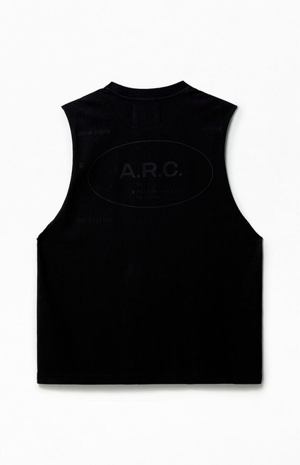 A.R.C. Men's Black Vintage Wash Comfort Cut Off Muscle T-Shirt - 0140484260044