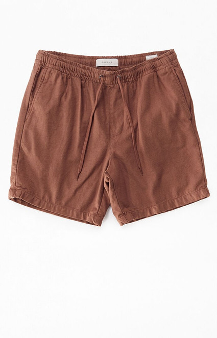 Pacsun Men's Brown Cole Cotton Volley Shorts - 0170604890043