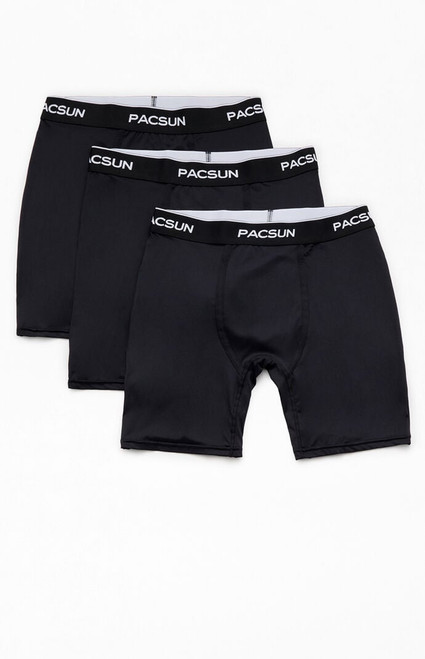 Pacsun Men's 3 Pack Black Solid Boxer Briefs - 0631600930121