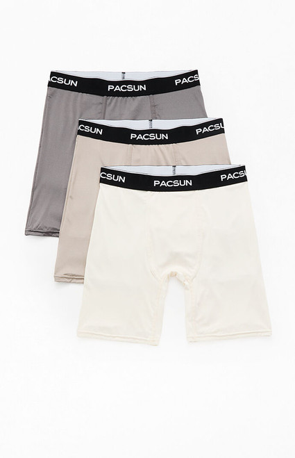 Pacsun Men's 3 Pack Warm Grey Boxer Briefs - 0631600930124