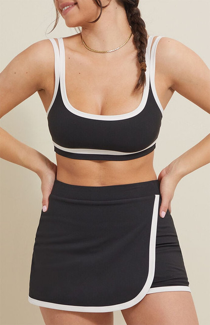 PAC 1980 Women's PAC WHISPER Active Black Paloma Mini Skort - 0772604500136