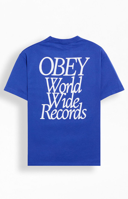 Obey Men's Worldwide Records T-Shirt - 0097502750445