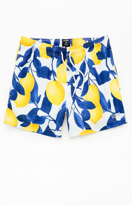 Pacsun Men's Lemons Eco 4.5" Swim Trunks - 0150609530054