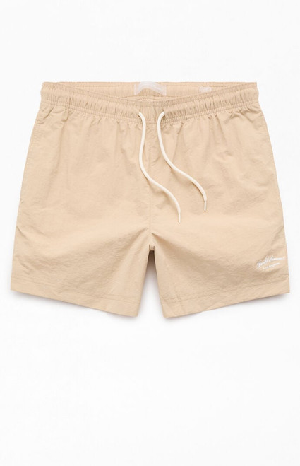Pacsun Men's Tan Collegiate 4.5'' Swim Trunks - 0150609530067