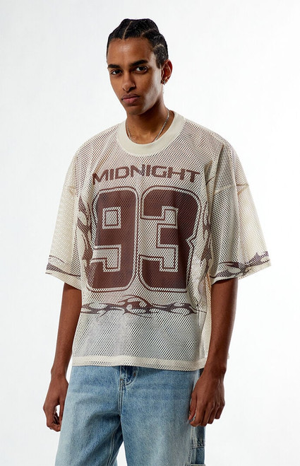 Pacsun Men's Midnight 93 Cream Mesh Jersey - 0120522800713