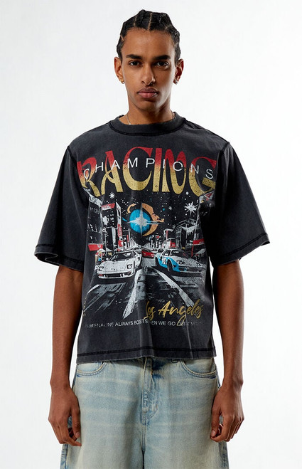 Pacsun Men's LA Racing Cropped T-Shirt - 0120522800715