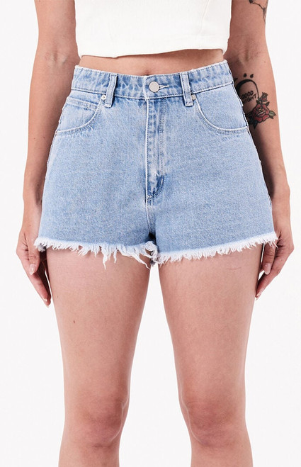 ABRAND Women's High Waisted Relaxed Denim Shorts - 0829601700009