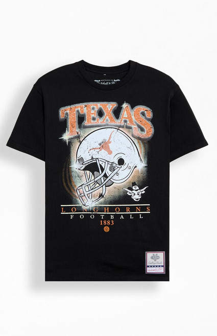 Mitchell & Ness Men's NCAA Texas Longhorns Helmet Wordmark T-Shirt - 0097514810102