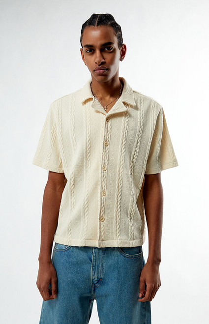 Pacsun Men's Cable Jacquard Camp Shirt - 0180610810002