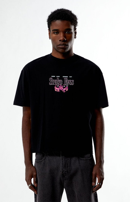 Pacsun Men's Snake Eyes Cropped Boxy T-Shirt - 0120519270038