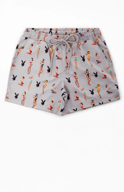 Playboy Men's By Pacsun Pinup 5.5" Swim Trunks - 0150514260004
