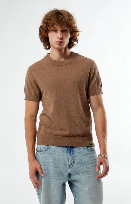 FIELD OF STUDY Men's by Pacsun Taupe Crew Neck Sweater T-Shirt - 0120484260013
