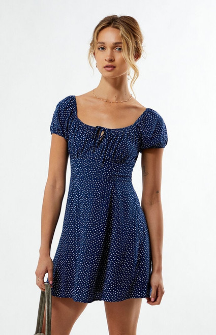 LA Hearts Women's Tie Front Mini Dress - 0870461580005