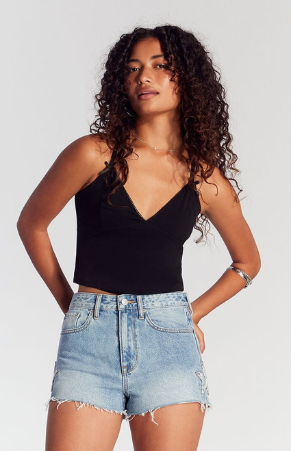 Pacsun Women's Rhinestone Star High Waisted Denim Festival Shorts - 0829604890044