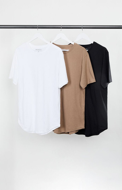 PS Basics Men's 3 Pack Solid Color Scallop T-Shirts - 0120468680039