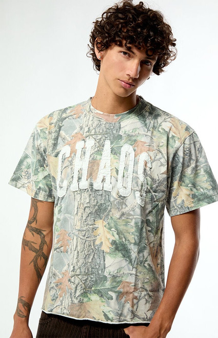 Pacsun Men's Chaos Camo Cropped T-Shirt - 0120522800008