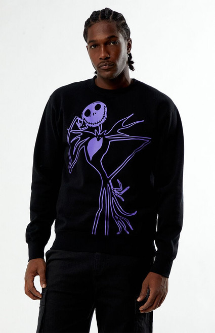HUF Men's x Disney Jack Skellington Crew Neck Sweatshirt - 0190503380001