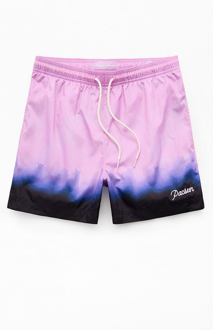 Pacsun Men's Purple Stampede 4.5" Volley Swim Trunks - 0150603490252