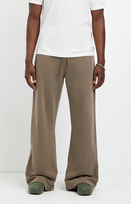 Pacsun Men's Brown Fleece Baggy Bootcut Sweatpants - 0133484260028