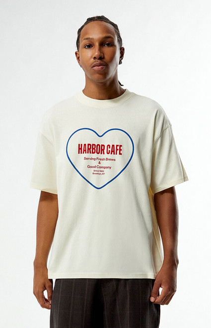 Pacsun Men's Cream Harbor Cafe T-Shirt - 0120468680091