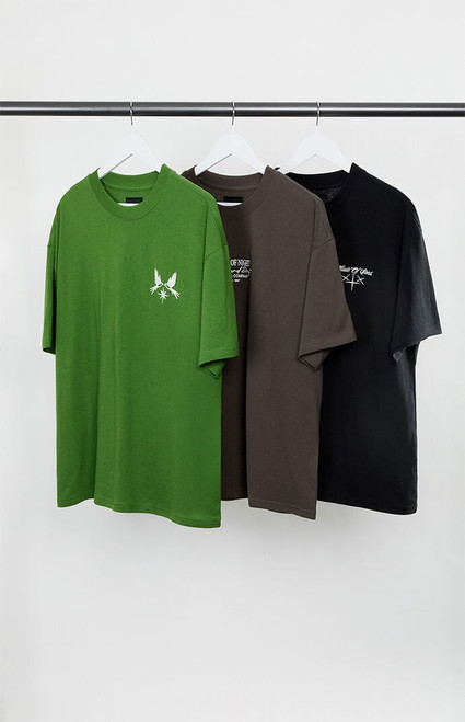 Pacsun Men's 3 Pack Solid Color Embroidered T-Shirts - 0120468680127