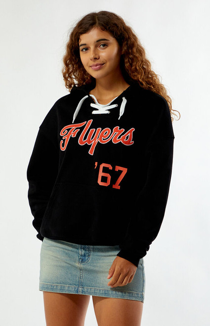 WILD COLLECTIVE Women's x NHL Philadelphia Flyers Lace-Up Hoodie - 0751610230030
