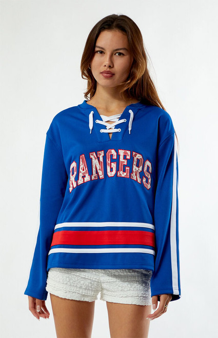 WILD COLLECTIVE Women's x NHL New York Rangers Long Sleeve Hockey Jersey - 0702610230066
