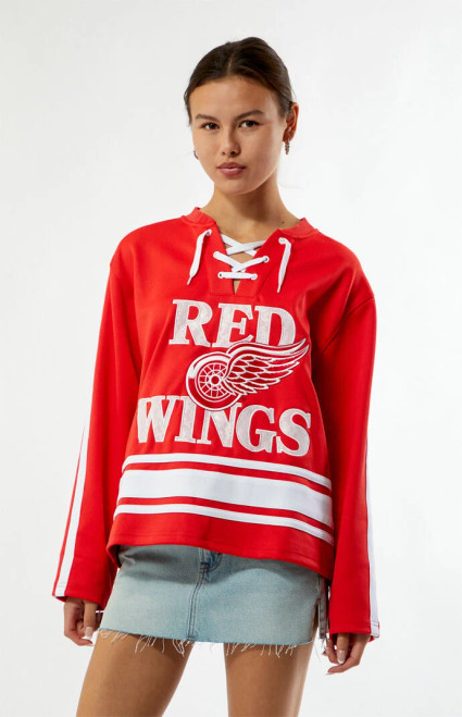 WILD COLLECTIVE Women's x NHL Detroit Red Wings Long Sleeve Hockey Jersey - 0702610230068