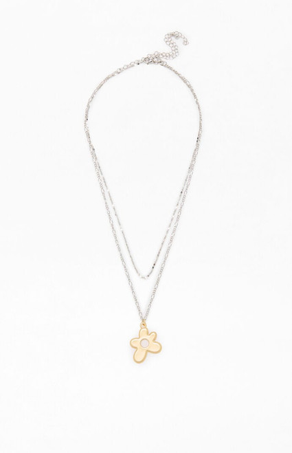 LA Hearts Women's Thalia Flower Layered Necklace - 0656610470026