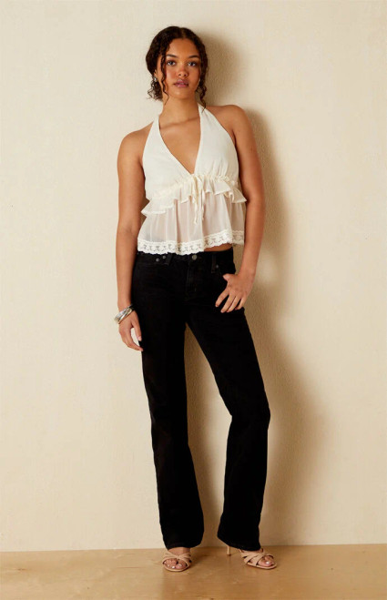 Your Favorite Women's Bella Chiffon Ruffle Halter Top - 0731604850037
