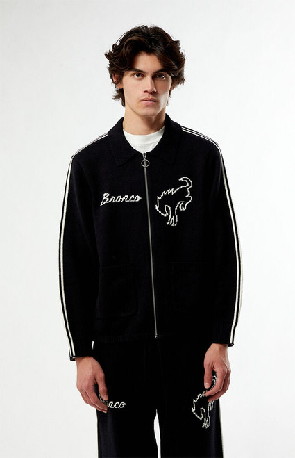 FORD Men's Bronco Ribbed Full Zip Sweater - 0128609850058
