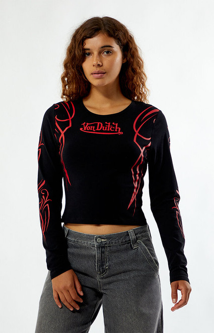 Von Dutch Women's Long Sleeve Crop Top - 0702513430004