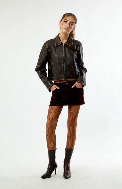 Pacsun Women's Brown Lace Tights - 0673601990009
