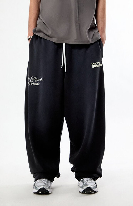 Pacsun Men's Washed Black Terrain Straight Leg Sweatpants - 0135522800022