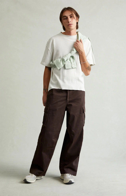 Pacsun Men's Ryder Ultra Baggy Cargo Pants Stretch Brown - 0133454210026