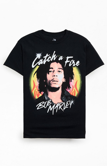 Men's Bob Marley Catch A Fire T-Shirt - 0097511160085