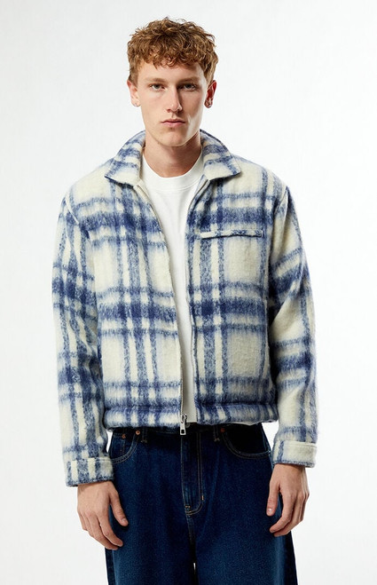Pacsun Men's Sedona Blue & White Plaid Gas Jacket - 0201611140012