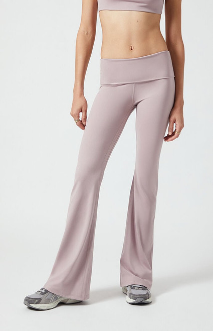 PAC 1980 Women's PAC WHISPER Active Fold-Over Waistband Flare Yoga Pants - 0772604500168