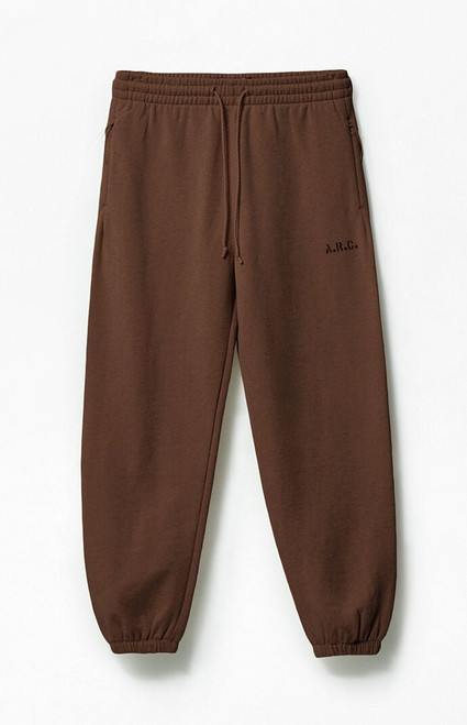 A.R.C. Men's Brown Heavyweight Fleece Jogger Sweatpants - 0141484260036