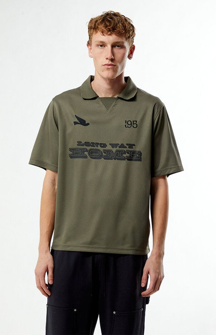 Pacsun Men's Olive Long Way Home Mesh T-Shirt  - 0120611140008