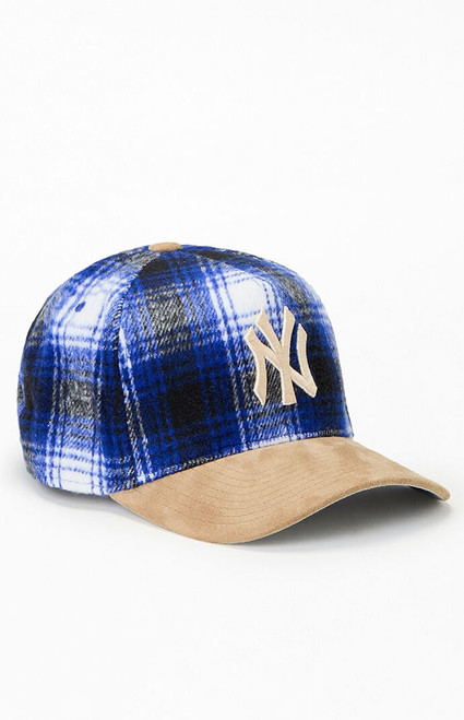 Mitchell & Ness Men's MLB Plaid NY Yankees World Series Pro Snapback Hat - 0641514810048
