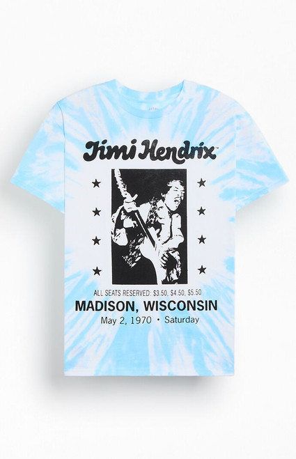 Men's Jimi Hendrix Wisconsin Tie Dye T-Shirt - 0097600620033