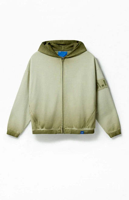 A.R.C. Men's Green Vintage Wash Heavyweight Full Zip Hoodie - 0140484260093