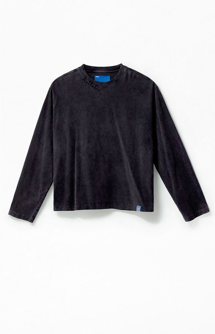 A.R.C. Men's Black Vintage Wash Heavyweight Oversized Long Sleeve T-Shirt - 0140484260095
