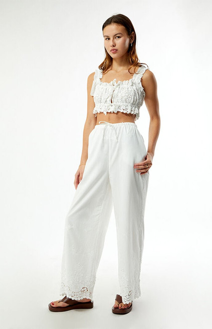 WEWOREWHAT Women's Tie Waist Pants - 0850603330014